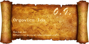 Orgovics Ida névjegykártya